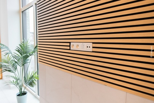 wall with acoustic panel
